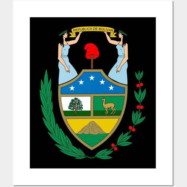 First coat of arms of Bolivia, formerly named the Republic of Bolívar in honor of Simón Bolívar (1825) Wall Art by Flags of the World